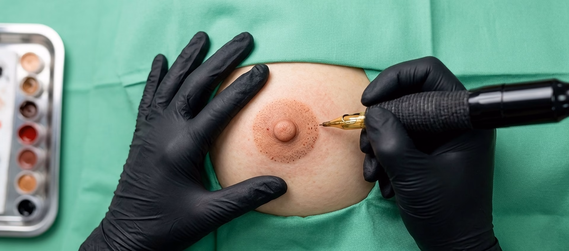After a mastectomy: visually recreate the areola and nipple. After a mastectomy: visually recreate the areola and nipple.
